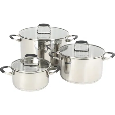 Oster Platinum Silverbolt 6-piece Stackable Stainless Steel Dutch Oven Set
