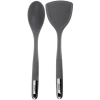 Oster Ridgecrest 2 Piece Silicone Kitchen Tool Serving Spoon And Turner Set In Gray