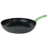 Oster Rigby 9.5 Inch Aluminum Nonstick Frying Pan In Green With Pouring Spouts In Black