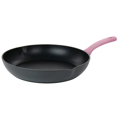 OSTER RIGBY 9.5 INCH ALUMINUM NONSTICK FRYING PAN IN PINK WITH POURING SPOUTS