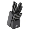 Oster Riggins 14 Piece Stainless Steel Cutlery Set With Hardwood Storage Block In Black