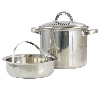 Oster Sangerfield 5 Qt. Stainless Steel Pasta Pot With Lid In Silver
