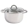 Oster Sangerfield 6 Quart Stainless Steel Casserole Pan With Steamer Insert And Lid In Gray