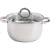 Oster Sangerfield 6 Quart Stainless Steel Casserole Pan With Steamer Insert And Lid In Silver