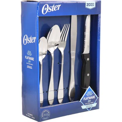 Oster Silvermist 20 Piece Stainless Steel Flatware Set With Steak Knives