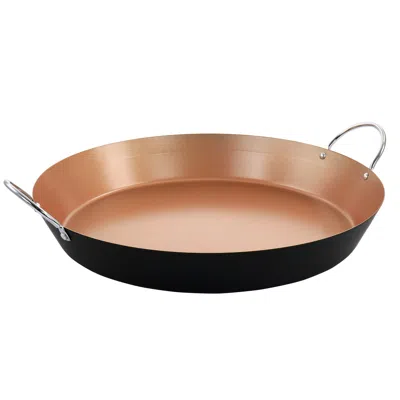 Oster Stonefire Carbon Steel Nonstick 16 Inch Paella Pan In Copper In Black