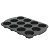 Oster Teston Platinum Collection 12-cup Nonstick Carbon Steel Muffin Pan In Black