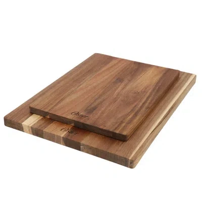 Oster Thornwood 2 Piece 16 Inch And 13 Inch Acacia Wood Cutting Board Set