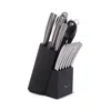 Oster Wellisford 14 Piece Stainless Steel Cutlery Set With Black Rubber Wood Block In Silver