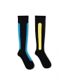 Ostrichpillow Bamboo Compression Socks In Blue Azure  Yellow Moss