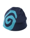 Ostrya Woman Hat Navy Size Onesize Merino Wool, Acrylic In Navy Blue