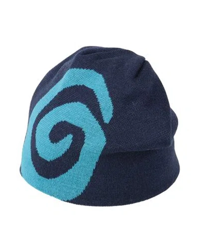 Ostrya Woman Hat Navy Size Onesize Merino Wool, Acrylic In Navy Blue