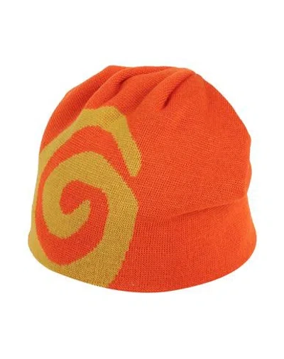 Ostrya Woman Hat Orange Size Onesize Merino Wool, Acrylic