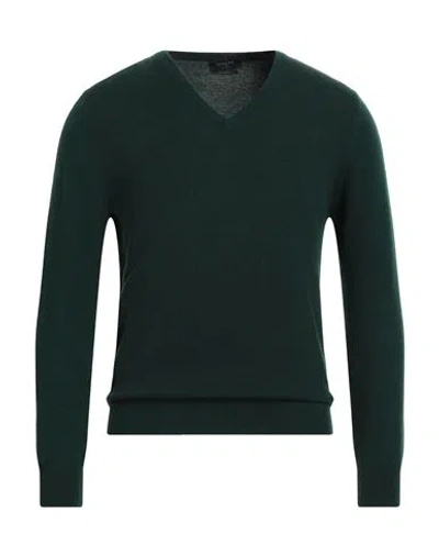 Osvaldo Bruni Man Sweater Dark Green Size 42 Cashmere