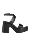 Ot Shoes Woman Sandals Black Size 10 Calfskin In Black