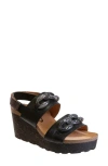 Otbt Fair Isle Wedge Sandals In Black