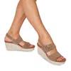 OTBT PEASANT WEDGE SANDAL IN GREIGE