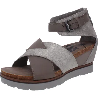 Otbt Teamwork Womens Leather Metallic Wedge Sandals In Multi