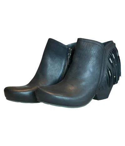 Otbt Women's Folkloric Fringe Ankle Boots In Black In Multi