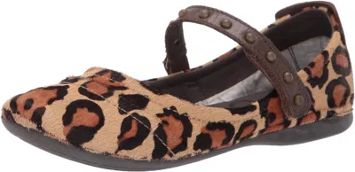 Otbt Women's Grace Hair On Leather Ballet Flat In Leopard In Animal Print