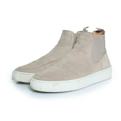 Other Designers Posa, High Suede Chelsea Boots In Grey Suede In Gray
