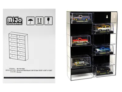 Other Showcase 12 Car Display Case Wall Mount Back Panel And Extra Space Mijo Exclusives For 1/64 Scale's In Black