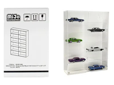 Other Showcase 12 Car Display Case Wall Mount With Back Panel "mijo Exclusives" For 1/64 Scale Models In White