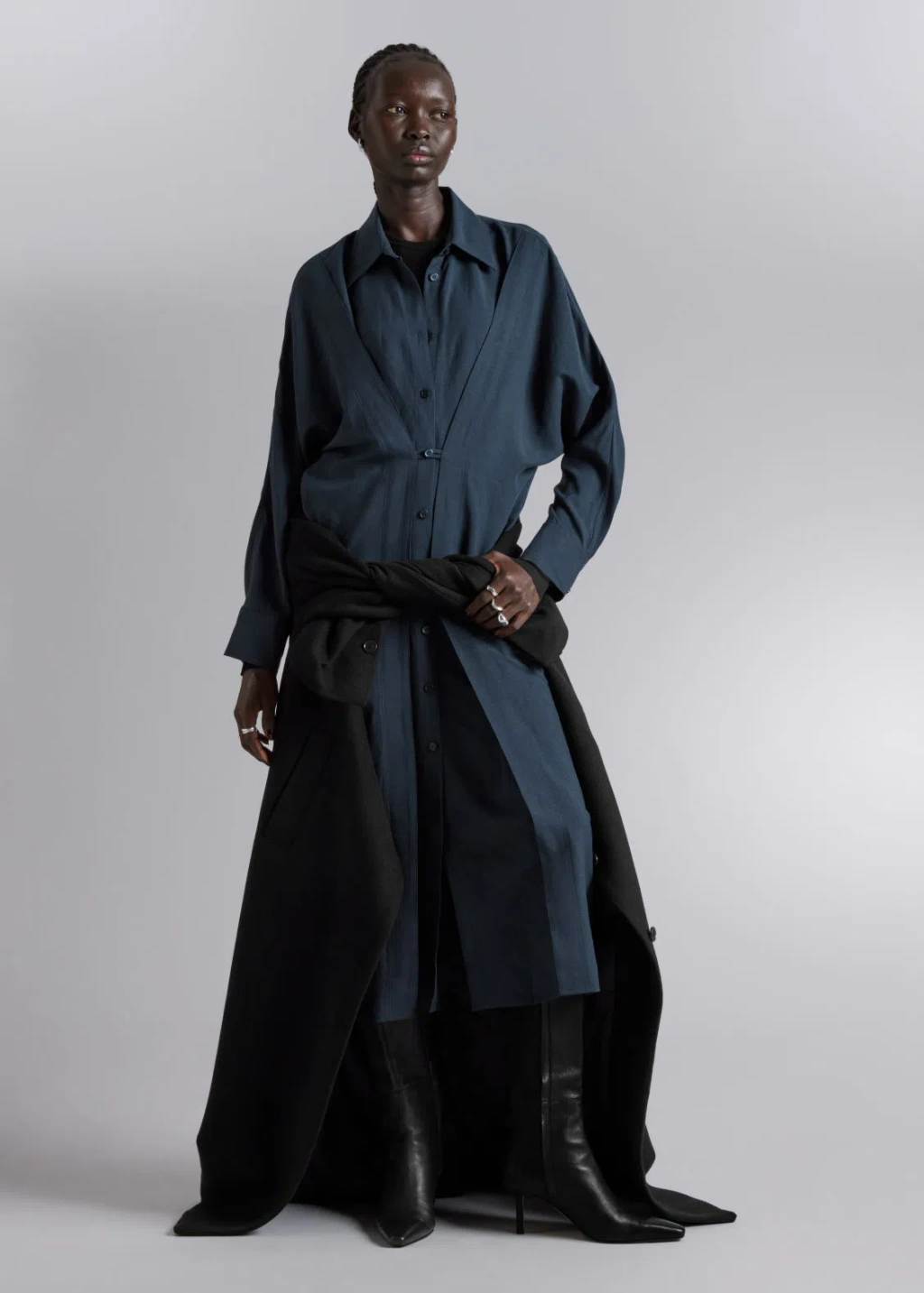 adjustable shirt midi dress & OTHER STORIES Adjustable Shirt Midi Dress