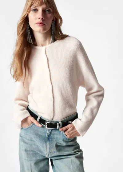 Other Stories Alpaca-blend Knitted Cardigan In White