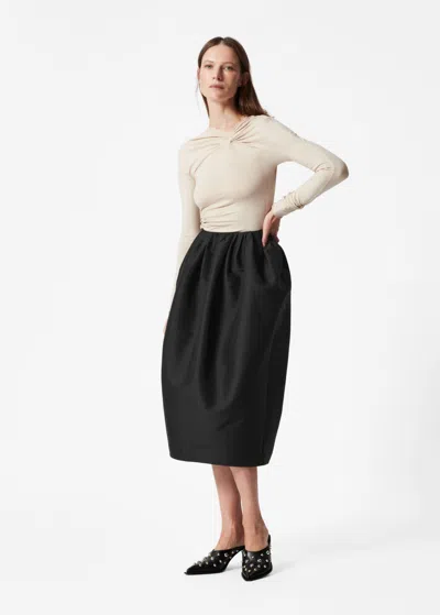 Other Stories Balloon Midi Skirt In Black