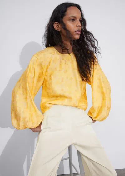 Other Stories Balloon-sleeve Top In Yellow