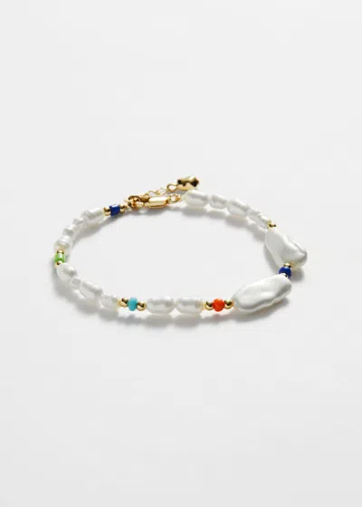 Other Stories Beaded Pearl Bracelet In White