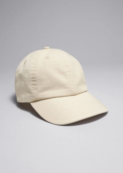 Other Stories Bleached Denim Baseball Cap In Neutral