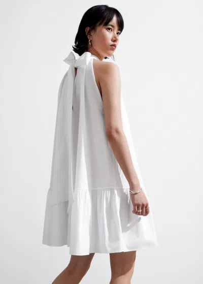 Other Stories Bow-detailed Mini Dress In White
