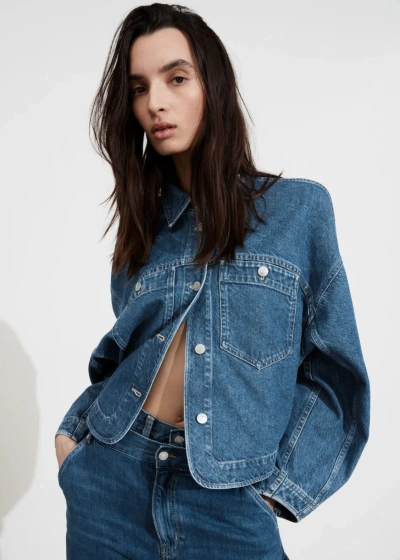 Other Stories Boxy Denim Jacket In Blue