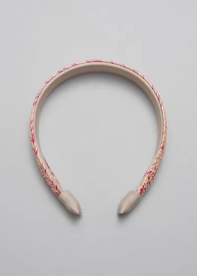 Other Stories Braided Straw Headband In Pink