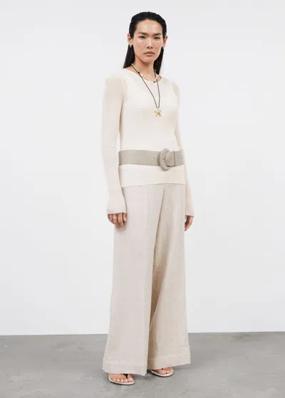 Other Stories Breezy High-waist Trousers In Beige