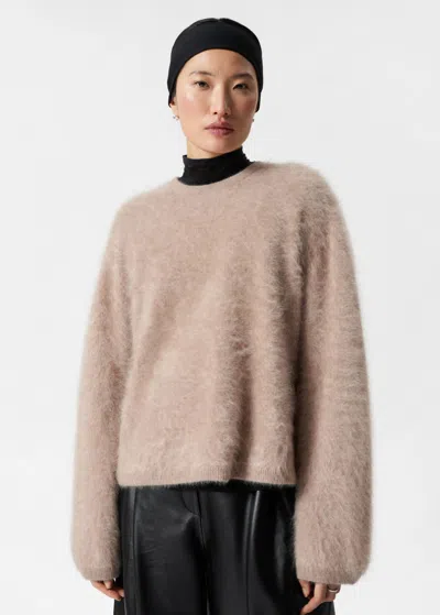 Other Stories Brushed-cashmere Jumper In Beige