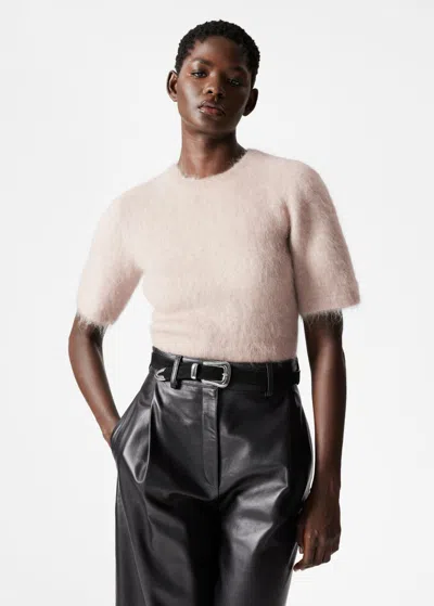 Other Stories Brushed-knit T-shirt In Rust