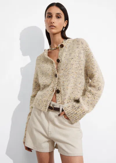 Other Stories Buttoned Knit Cardigan In Rust