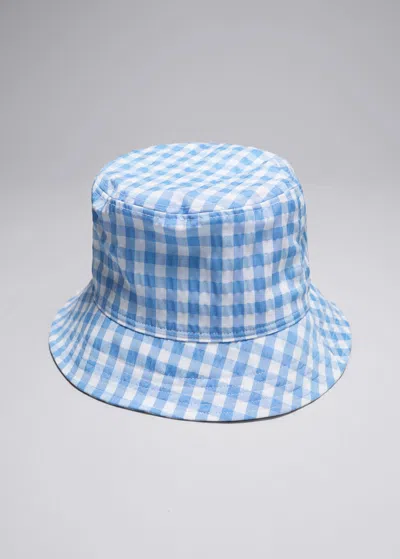 Other Stories Checked Bucket Hat In Blue