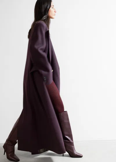 Other Stories Classic Leather Knee Boots In Red