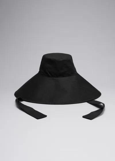 Other Stories Cotton Canvas Sun Hat In Black