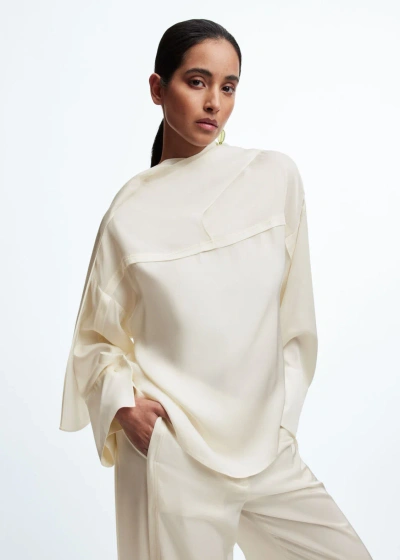Other Stories Cowl Neck Shirt In White