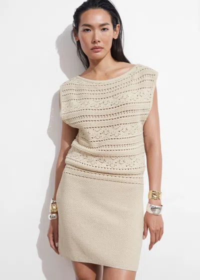 Other Stories Crocheted Mini Dress In White | ModeSens