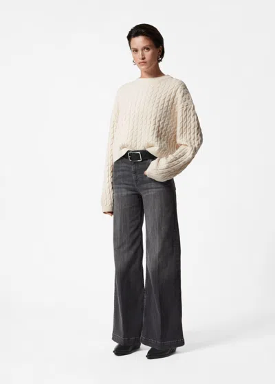 Other Stories Distressed Flared Jeans In Black