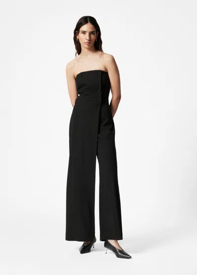 Other Stories Double-breasted Bustier Jumpsuit In Black