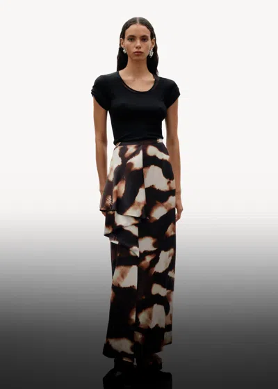 Other Stories Draped Satin Midi Skirt In Brown