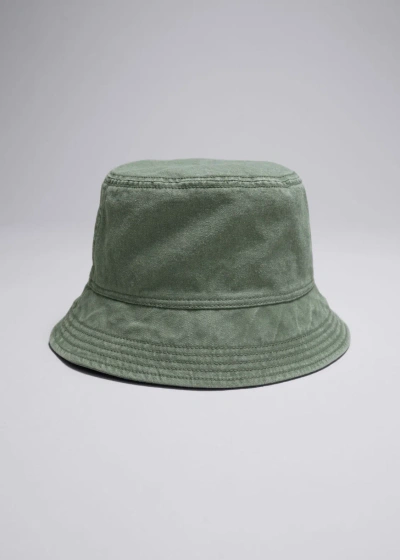 Other Stories Drawstring Bucket Hat In Green