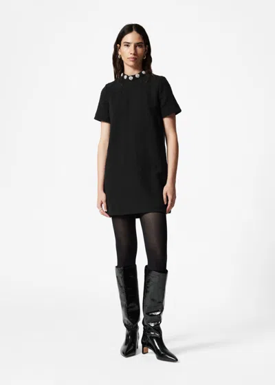 Other Stories Embellished Tweed Mini Dress In Black